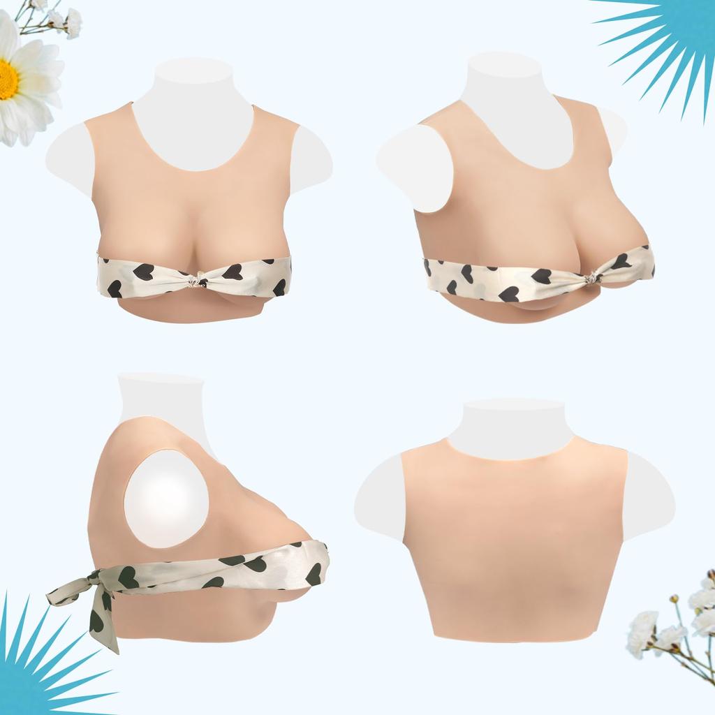 KUMIHO Silicone Low Round Perfect for Artificial Fake for and Silicone for White Skin Tone Bust, Neck, Neck, Summer, Breasts, Breasts, Crossdressing,