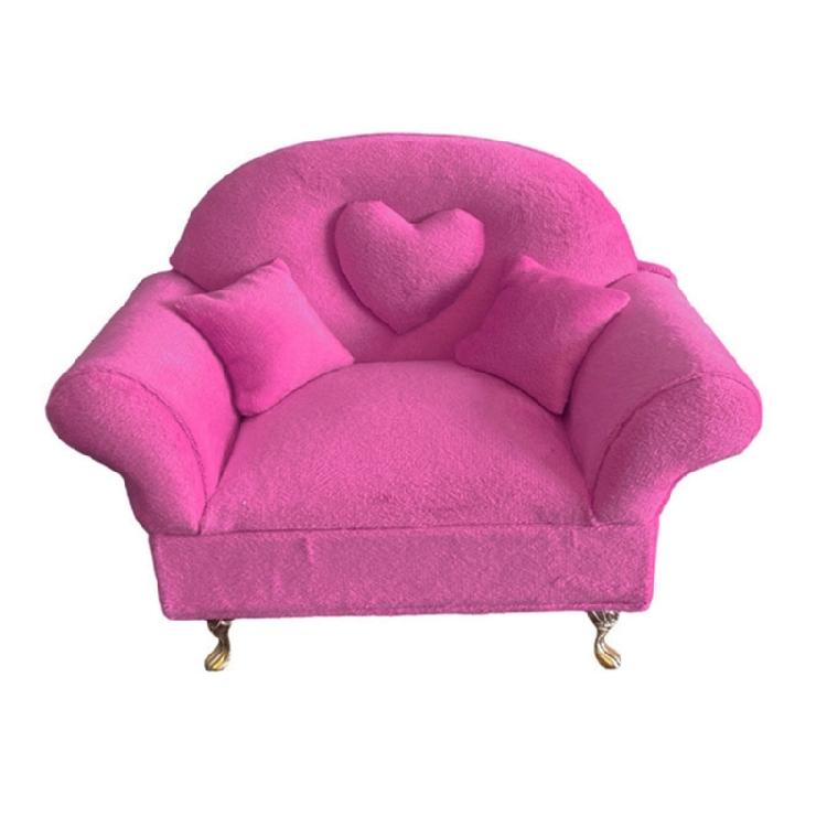 Stylish Plush Jewelry Display Stand Elegant Plush Jewelry Case European Style Mini Chair for Ring Earring Display