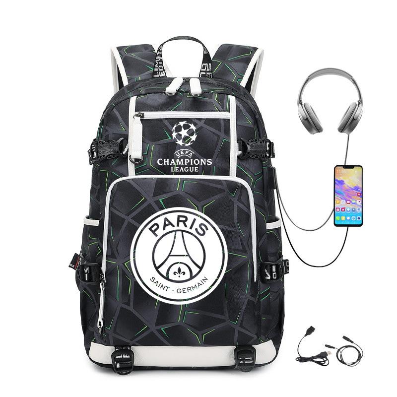Football Peripheral Printing Usb Charging Port Leisure Travel Mountaineering Bag Large Capacity Go Out Portable Backpack