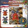 2D Acrylic Bell Ornament United States of America 250th Anniversary Decoration Hanging Pendant with Ribbon for Commemorative Display