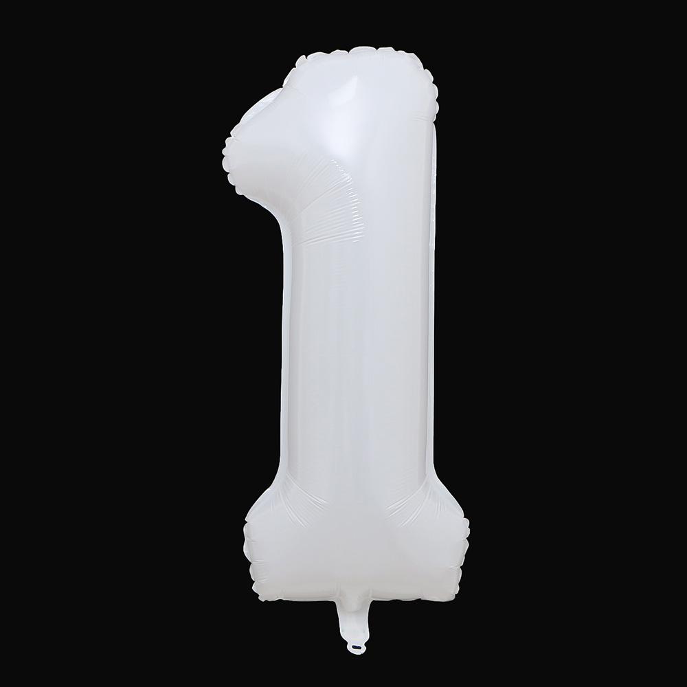 40inch White Number Foil Balloons Figure Digit Happy Birthday Party Wedding Decoration Kids Toy Helium Globos Wholesale Balloon