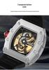 YASHIDUN Trendy Wine Barrel Skeleton Waterproof Luminous Silicone Strap Men's Mechanical Wristwatch