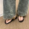 Fashion versatile herringbone sandals student soft-soled sandals women's summer pinch feet flat-soled sandals women's summer