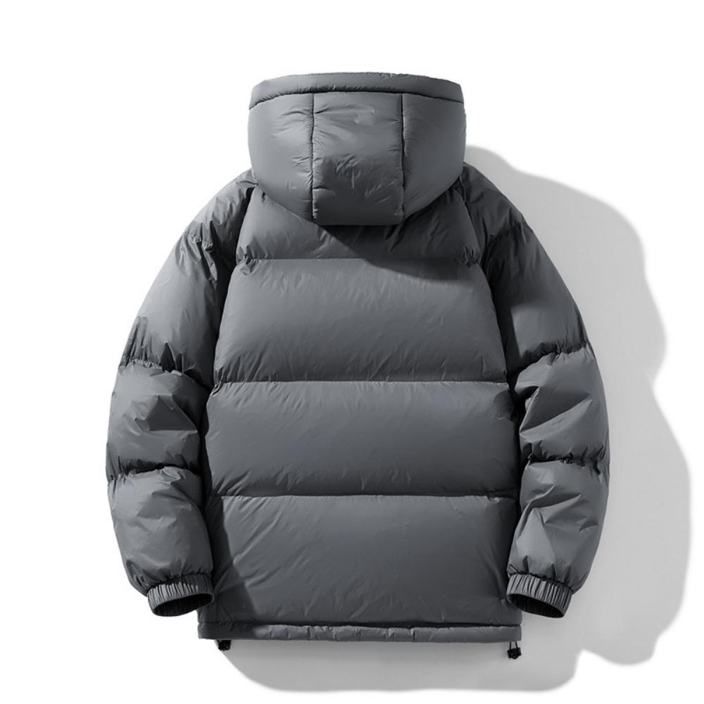 Winter New Men's Korean Version Black Gold Solid Color, White Goose Down Jacket Trendy Couple Coat