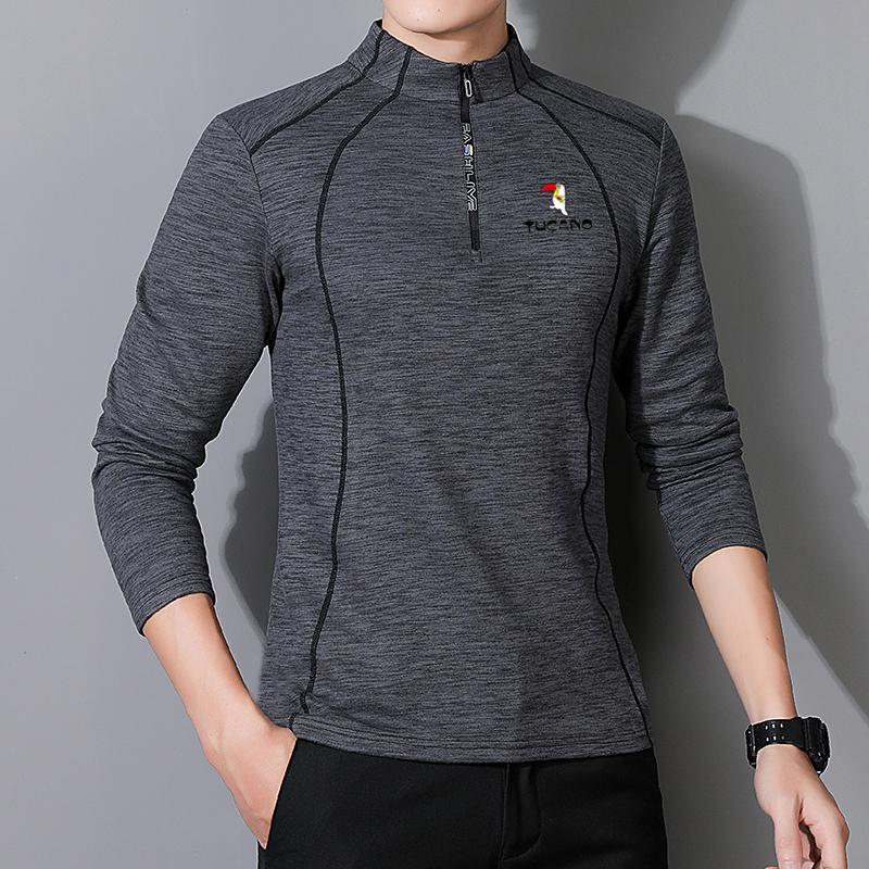 Men's Warm Fleece Pullover Hoodie - Autumn/Winter Outdoor Breathable Velvet Base Layer