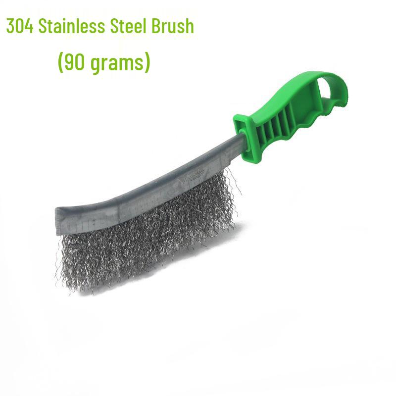 Stainless Steel & Copper Wire Brush with Plastic Handle for Rust and Gap Cleaning
