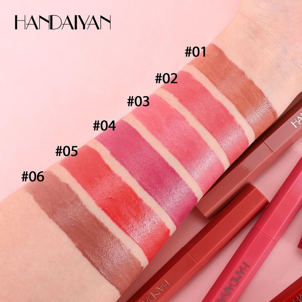 6 Color Matte Lipstick Pencil Waterproof Long Lasting Non-Stick Cup Sexy Red Matte Solid Lip Gloss Nude Pink Lipstick Pen Makeup