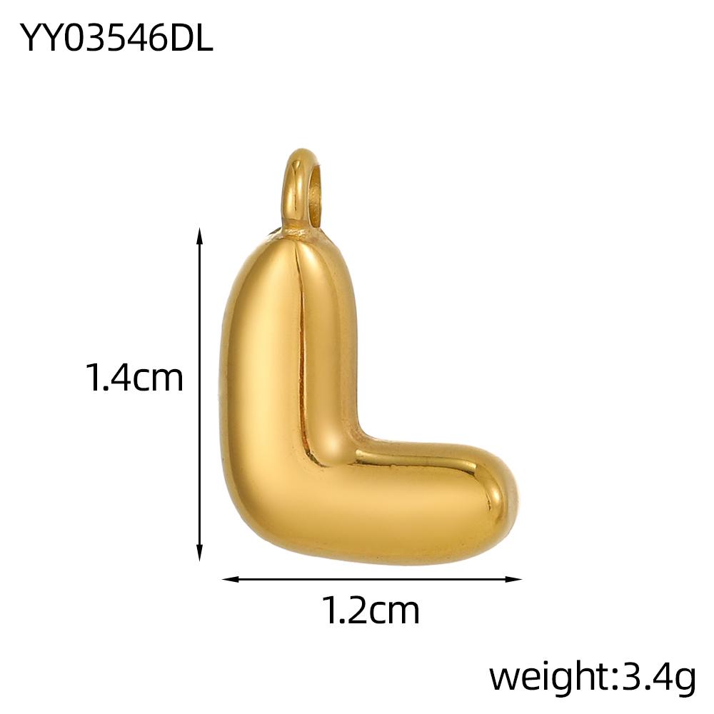 CARLIDANA Stainless Steel Gold Plated Alphabet 26 Letters Name Jewelry Mini Minimalist Bubble Initial Pendants for Necklace DIY