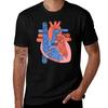 Beschriftetes Herz Anatomie T-Shirt Urban Style Lässiges Kurzarm-Oberteil