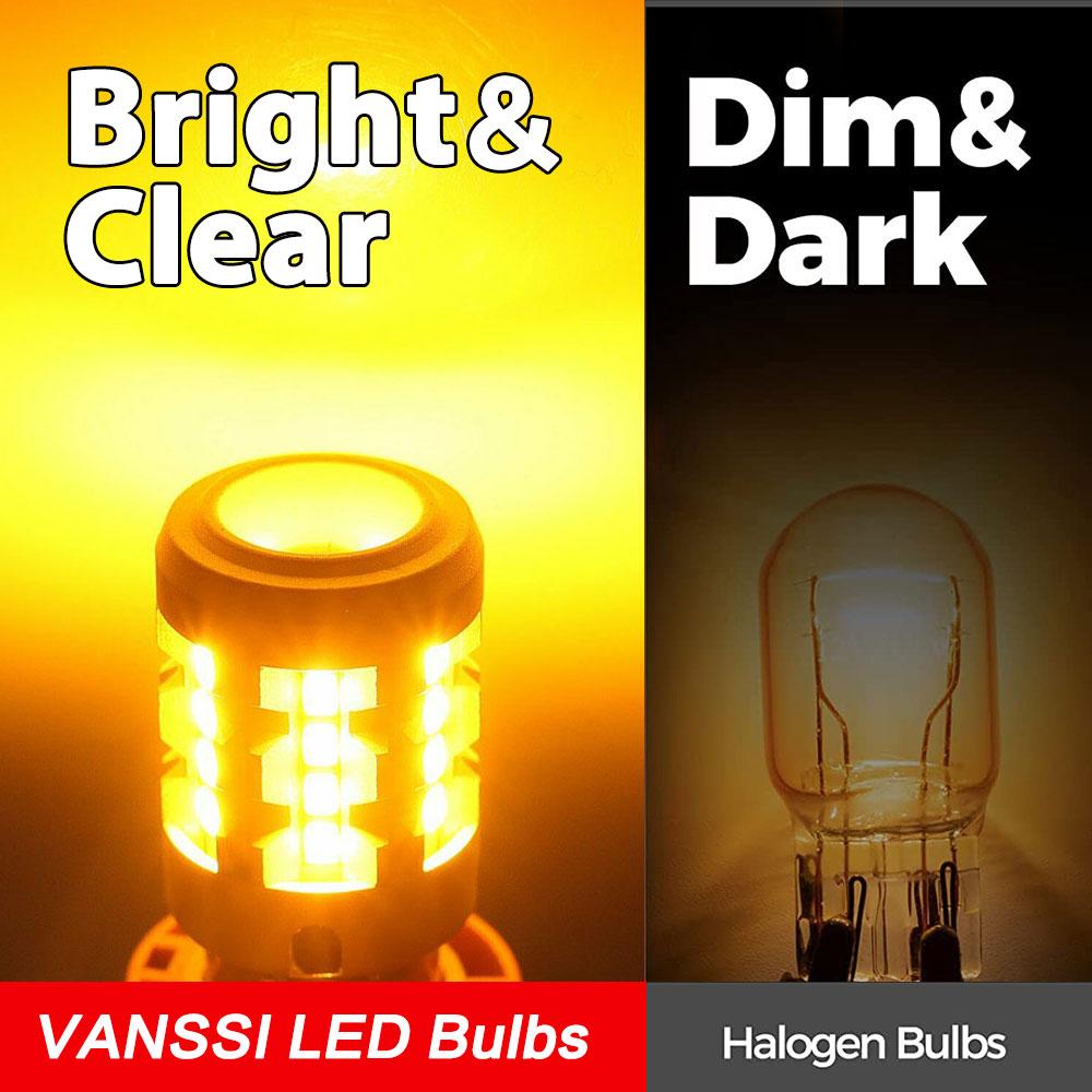 2Pcs BA15S P21W LED No Hyper Flash Amber Yellow T20 W21W 7440 WY21W 1156 BAU15S PY21W LED Bulbs Car Turn Signal Light 12V-24V