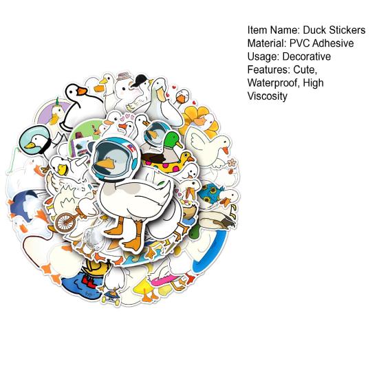 50 buc. DIY vinil artă auto-adeziv elegant, impermeabil, cont de mână, valiza de mașină, autocolante cu graffiti, rață