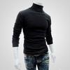 New Men's Solid Color T-shirt High Collar Long Sleeve Spring Autumn Winter Bottoming Shirt Knitted Sweater Korean Version Pullover