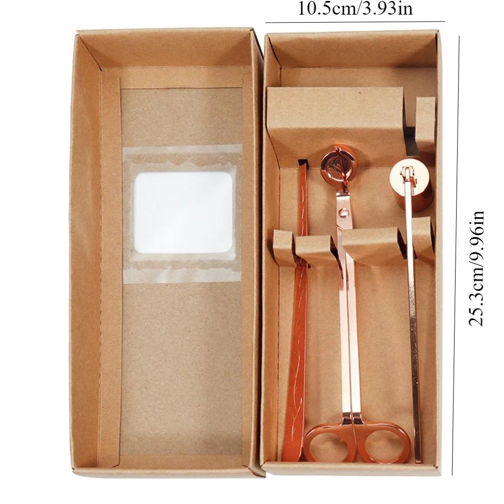 

3-1 триммер для фитиля, гаситель для фитиля, набор принадлежностей для свечей из нержавеющей стали с подарочной коробкой, набор для ухода за свечами, принадлежности для любителей свечей своими руками rose golden