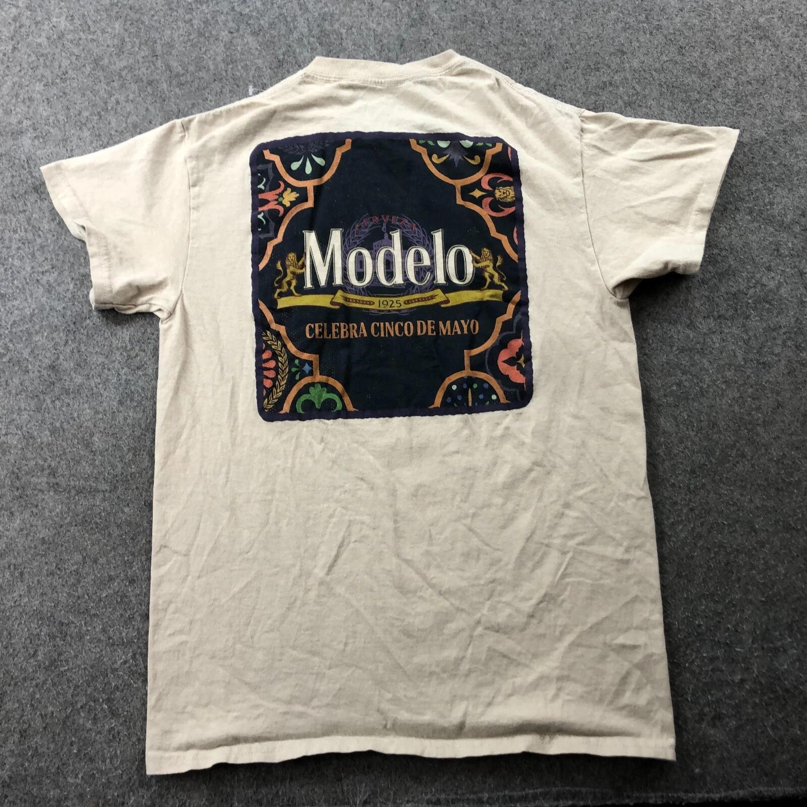Modelo Shirt Mens Small White Short Sleeve Beer Party Cinco De Mayo M