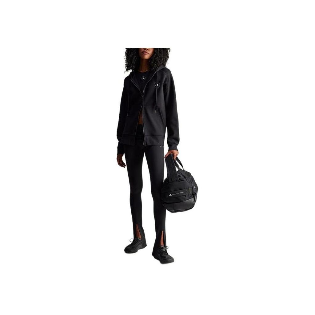 adidas Stella McCartney Giacca da Donna con Cappuccio e Zip Intera, Tinta Unita, Ampia, Confortevole, Maniche Lunghe, Giacca Nera JF6337