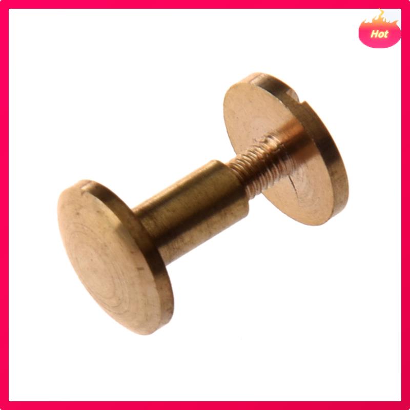 20X Arc Solid Brass Button Stud Screw Nail Screw Back Leather Rivet Belt 8Mm