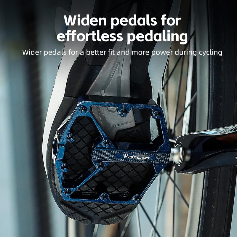 WEST BIKING Bike Pedals 3 Bearing Non-Slip MTB Road Aluminum Alloy Cycling Flat Pedals Bicycle Accessories Pedales Bicicletas