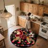 Flower Border Animals,Round Area Rug,Carpet Rug for Living Room Bedroom Sofa Playroom Decor,Non-slip Floor Mat