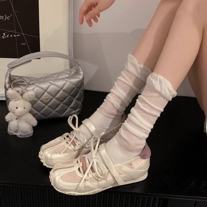 New Punk Ballet 6cm Height-increasing Ballet Training Shoes Women's 2025 Summer New Sandals Platform Mary Jane Single Shoes