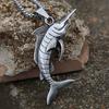 Punk Stainless Steel Swordfish Necklace Pendant for Men Women Fashion Nightclub Rock Biker Chain Necklace Jewelry Gift Wholesale