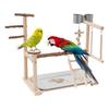 Parrot Bird Play Stand, Wooden Bird Playing Stand, Bird Playground with Ladder and Swing