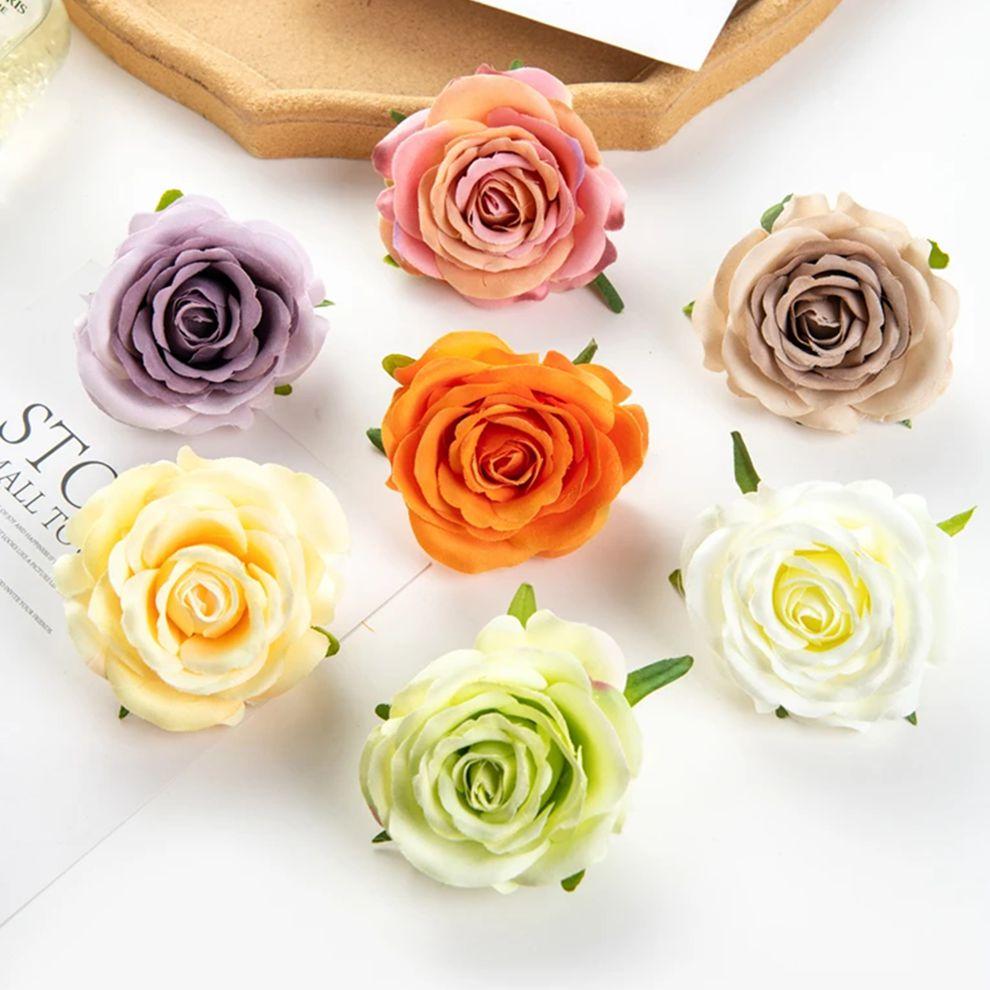 

Artificial Flowers Silk Rose Hot Sale Festival Party Home Vase Decor Wedding Bridal Outdoor Garden Diy Scrapbook Candy Box Cheap 5 pcs рожевий