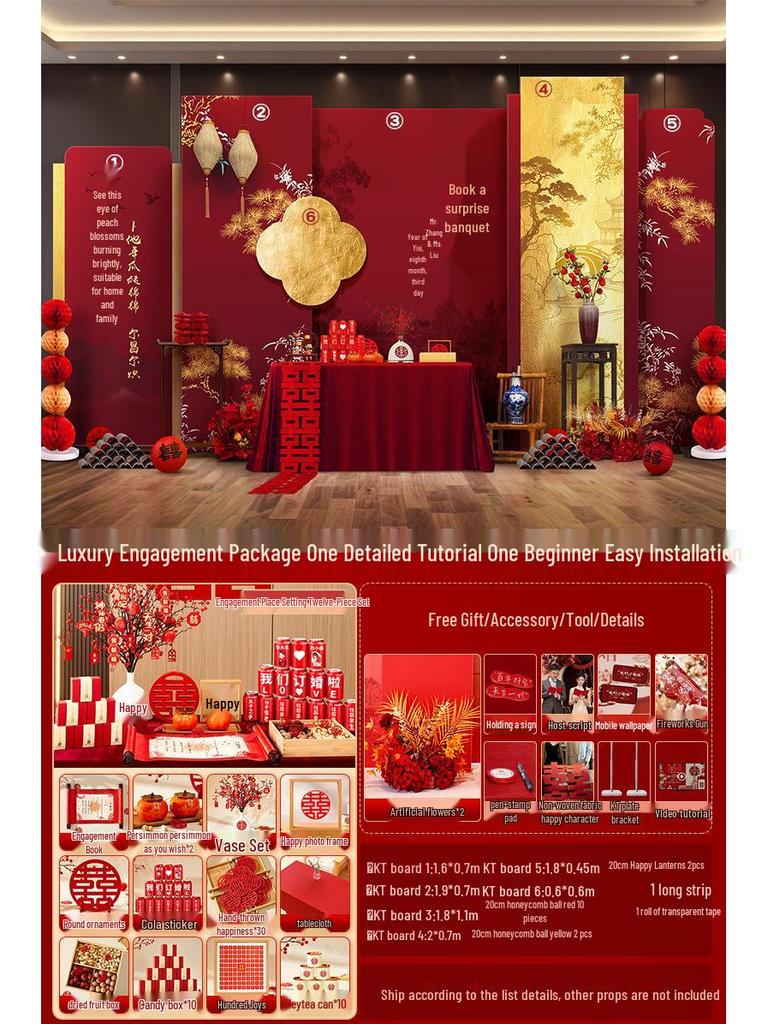 Celebrity Engagement Banquet Decoration Set - High-End Hotel Table and Home Decorative Supplies
