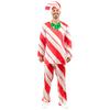 Candy Cane Halloween Costume Adult Gift Box Man Christmas Cosplay Outfit Top Pants Hat Full Set Suit