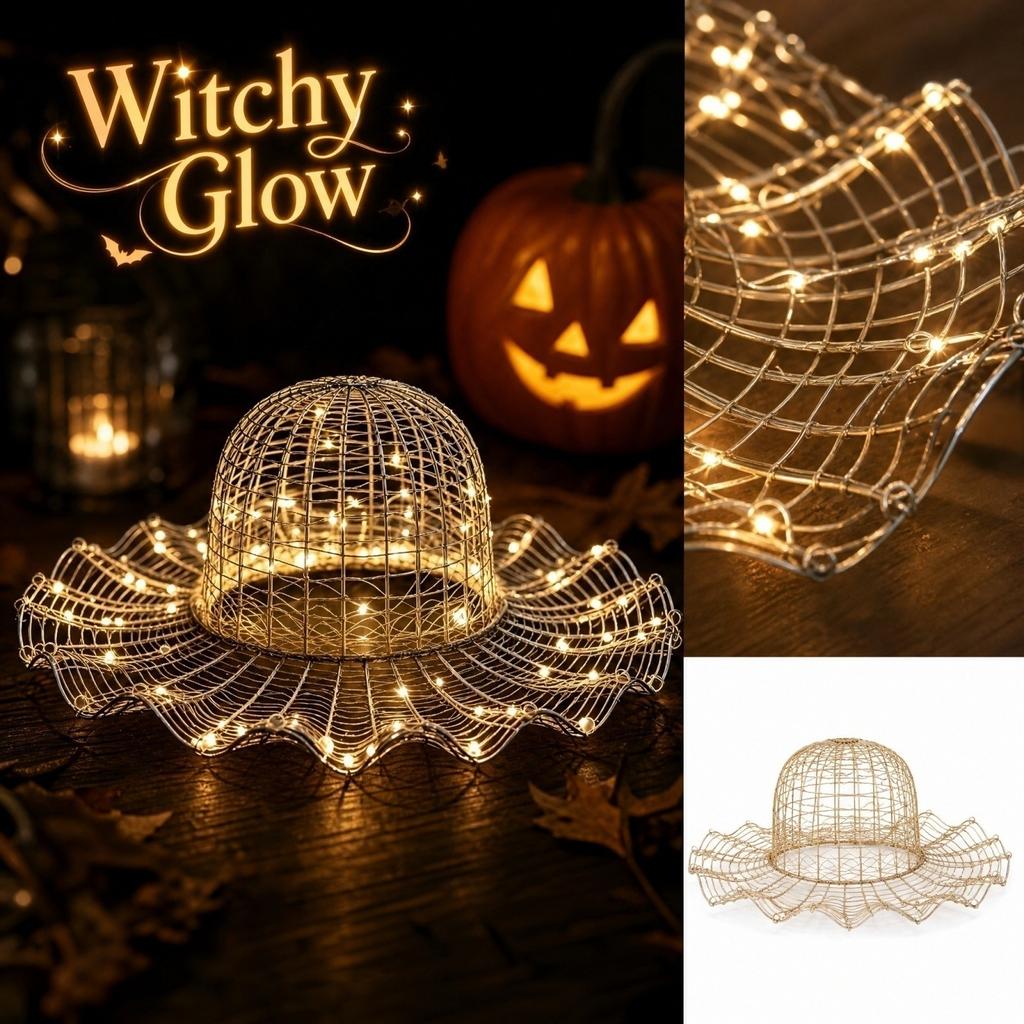 Wire Witch Hat - Halloween Decorative Light with for Home Decor