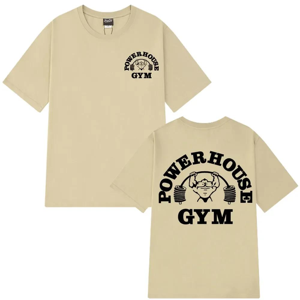 Powerhouse Gym Logo Graphic T Shirts Unisex Wounisex Olympia Fitness Short Sleeve Tshirts Summer Pure Cotton Vintage Unisex Tshirt Tops