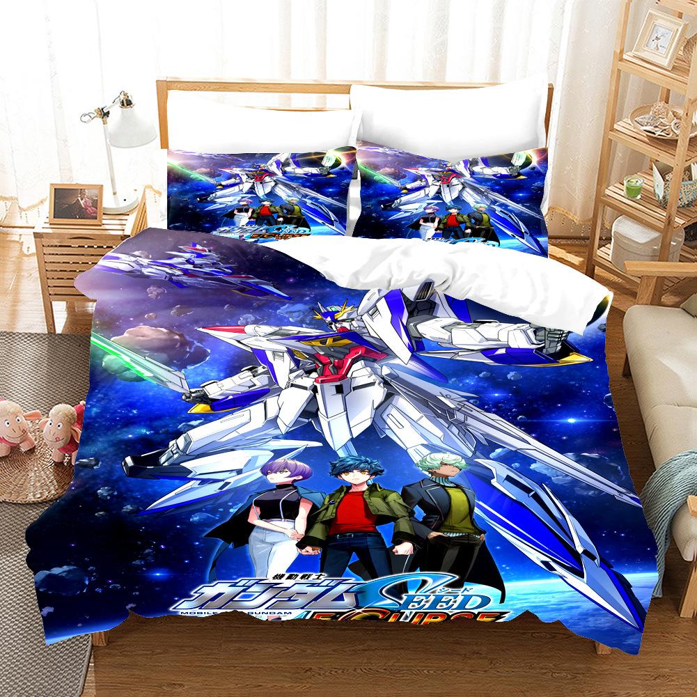 Home Textiles, Bedding Two Or Three Piece Polyester, Gundam Series 3D Digital Printing