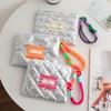 Colorful Stripe Polyester Waterproof Makeup Bag With Zipper Closure For Daily Use