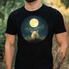 T-Shirt Men Pig In Moonlight Motif Cotton Size XS To 5XL