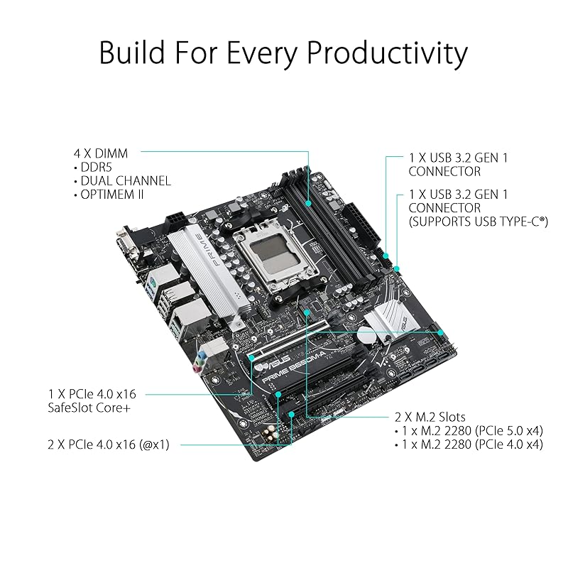 ASUS AMD Socket AM5 correspondence B650M chipset Micro-ATX motherboard PRIME B650M-A/CSM/Domestic authorized distributor product