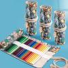 36/48/72 Hole Roll Art Pencil Case Korean Style Canvas Student Pencil Bag Paint Brush Art Holder Student Supplies Stationery