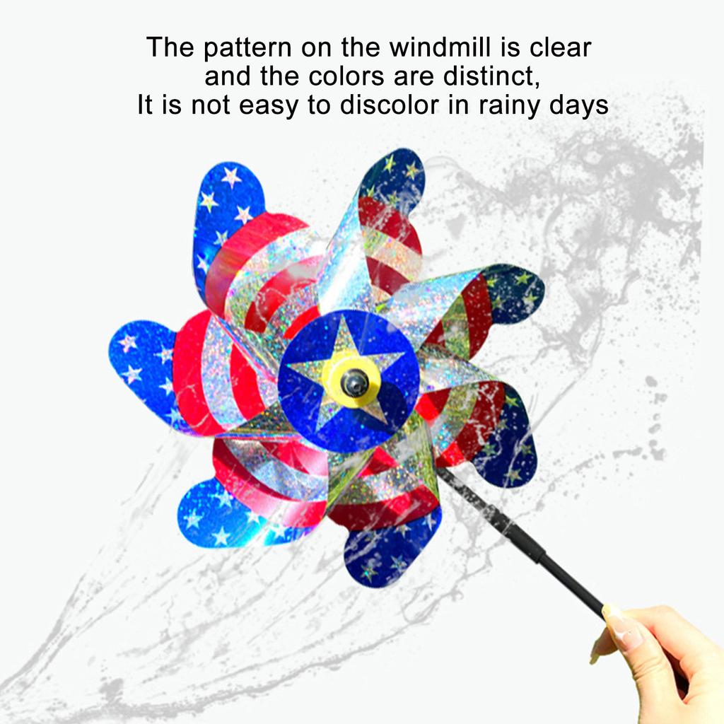 Silver Bird Repelling Windmill Color 7 Pieces of Windmill Balcony Farm Decoration Windmill