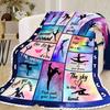1pc Sport Girl Print Flannel Blanket, Soft Cozy Throw Blanket Nap Blanket For Travel Sofa Bed Office Home Decor, Birthday