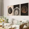 Set of 3 Tree Ring Wall Art Prints - Minimalist Abstract Decor - Matte Finish, Frameless Design, Perfect for All Seasons