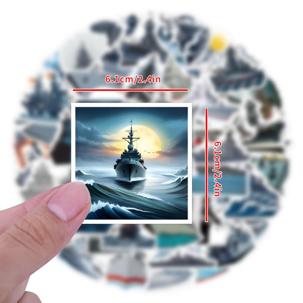 55 New Battleship Graffiti Stickers Decorate Suitcase Mobile Phone Stickers