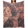 Red Vintage Wall with Janis Joplin Throw Blanket Bed linens Sofa Hairys decorative Blankets