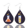 Teacher's Day Apple Pencil & Rocket Book Earrings with School Elements
