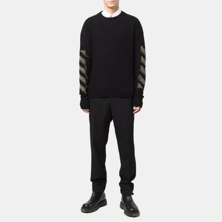 OFF WHITE FW21 Sweater Loose Fit Men's Black OMHE088F21KNI0011055