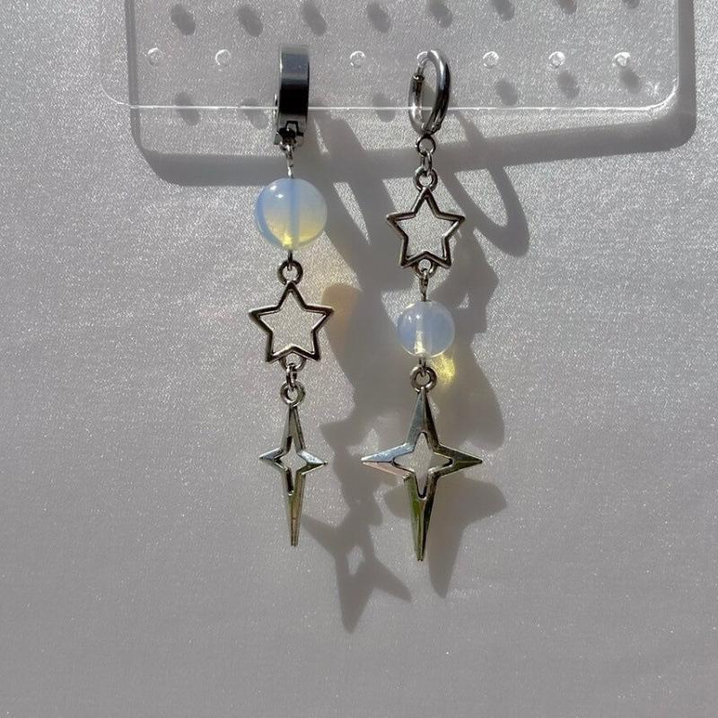 Polaris Mismatched Opal Earrings - Hypoallergenic Y2K Goth Fashion Dangles