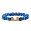 Black Weathered  Wristband Adjustable Barcelets For Women Men Beads Bracelet Dumbbell Mens Fashion Yoga Jewelry Original Bangles