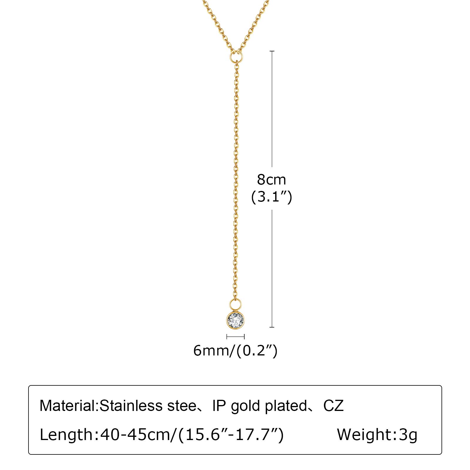 

Gold Color Flat Cross Chain Tassel Necklace,Cubic Zircon Pendent Necklace,Simple Clavicle Chain Charm Necklace for Women Jewelry