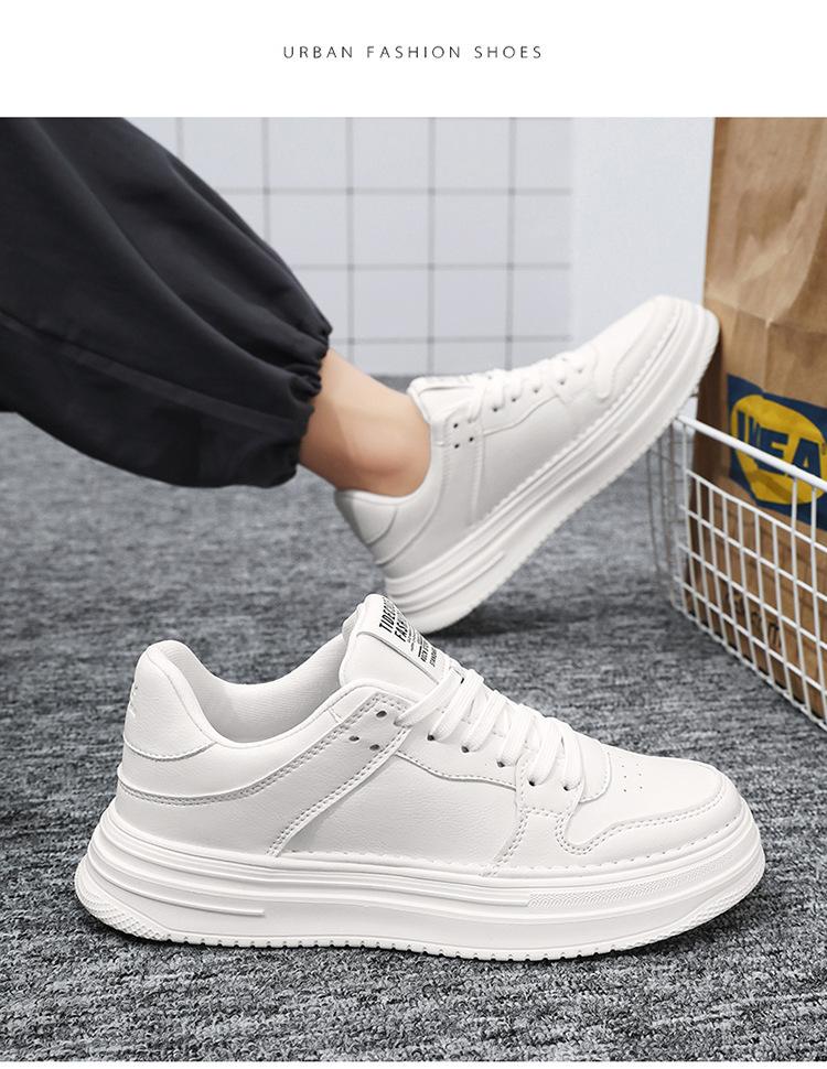 Men's new autumn breathable Korean version of white shoes with thick soles small sports casual flat shoes fashion shoes