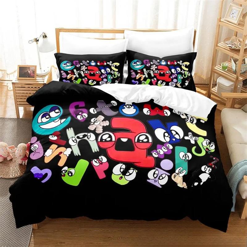 3D Print Cartoon Alphabet Lore A-Z Bedding Set Boys Girls Twin Queen Size Duvet Cover Pillowcase Bed Kids Adult 2/3pcs