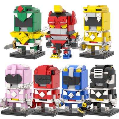 MOOXI MOC Tokusatsu Team Brickheadz Anime Compatible Figures Building Blocks Adults Set Toys For Children Gifts Bricks Medol Kit