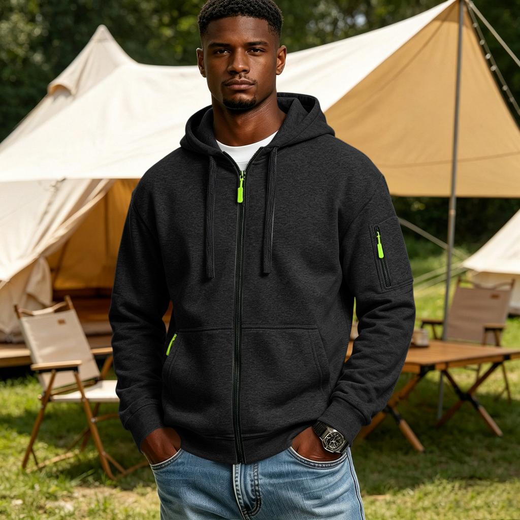 Men's Zip Up Hoodie with Pockets Casual Athletic Sweatshirt