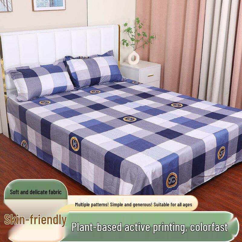 Cotton Dormitory Bedding Set: 3-Piece Quilt Cover and Single Sheet for Student Single Bed.